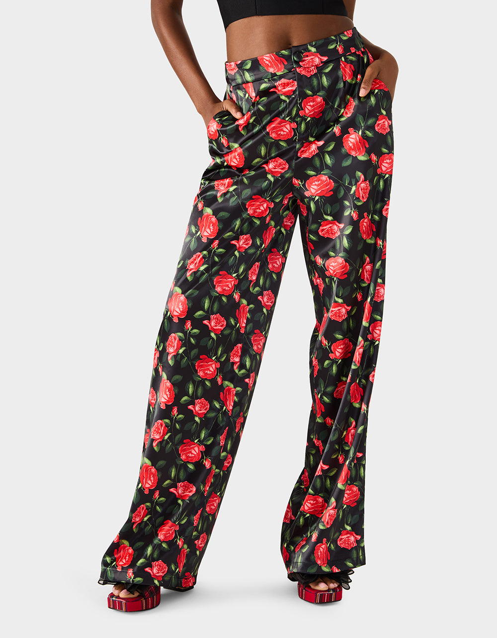 Betsey Johnson Discount | POWER BLOOM BLAZER/PANT BUNDLE Women's Rose Print Blazer and Pant Set