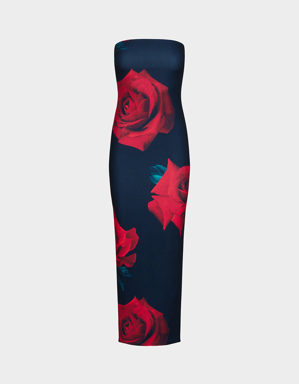 Betsey Johnson Exclusive | ROSE REVERIE DRESS RED Women's Floral print Maxi Strapless Dress