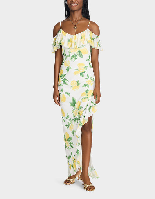 Betsey Johnson Trusted | LIMONCELLO NIGHTS DRESS LEMON Print Flowy Maxi Women's Dress