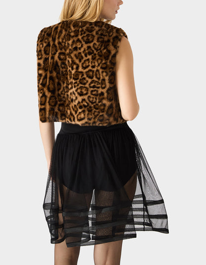 Betsey Johnson Premium | FAUX VEST LEOPARD
