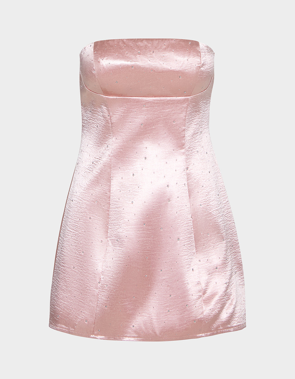 Betsey Johnson Top Pick | CONTOUR SPARKLE DRESS BLUSH Women's Pink Blush Rhinestone Strapless Mini Dress