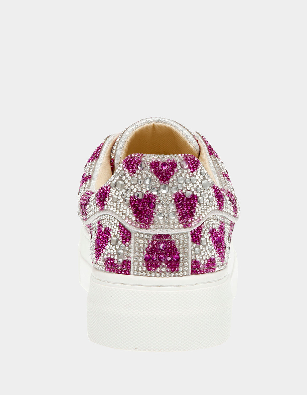 Betsey Johnson Special Offer | SIDNY FUCHSIA HEARTS Rhinestone Sneaker