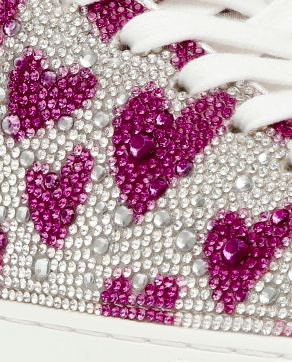 Betsey Johnson Special Offer | SIDNY FUCHSIA HEARTS Rhinestone Sneaker