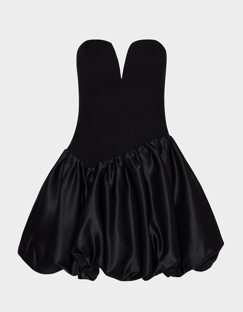Betsey Johnson Quality | BUBBLE SOIREE DRESS BLACK Women's Black Bubble Hem Strapless Mini Dress