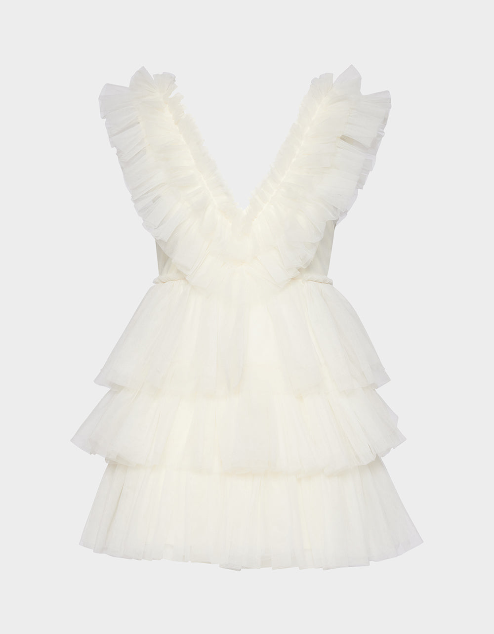 Betsey Johnson Essential | BETSEYS TIERED TULLE DRESS CREAM Mini Formal Women's Dress