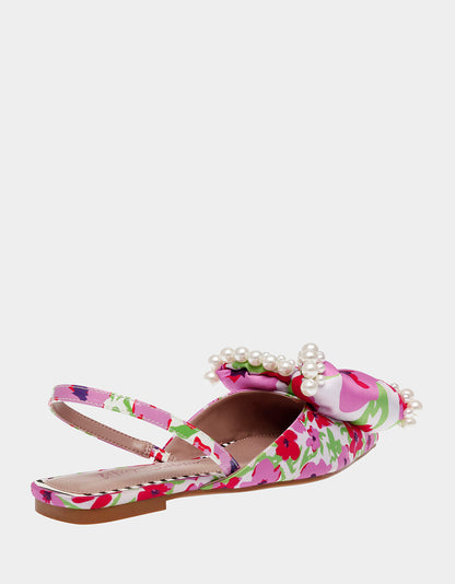 Betsey Johnson Value | CAMILO WHITE MULTI Floral Slingback Flats