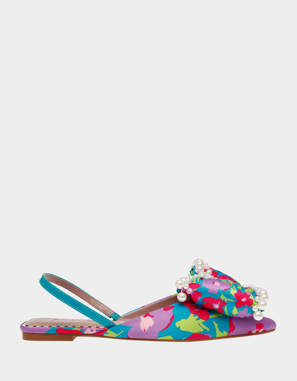 Betsey Johnson Smart Buy | CAMILO TEAL MULTI Floral Slingback Flats