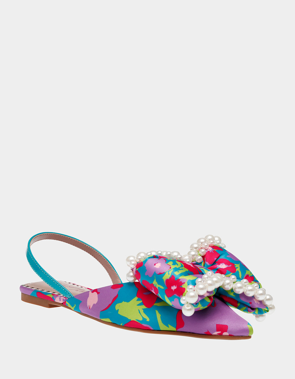 Betsey Johnson Smart Buy | CAMILO TEAL MULTI Floral Slingback Flats