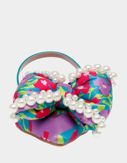 Betsey Johnson Smart Buy | CAMILO TEAL MULTI Floral Slingback Flats