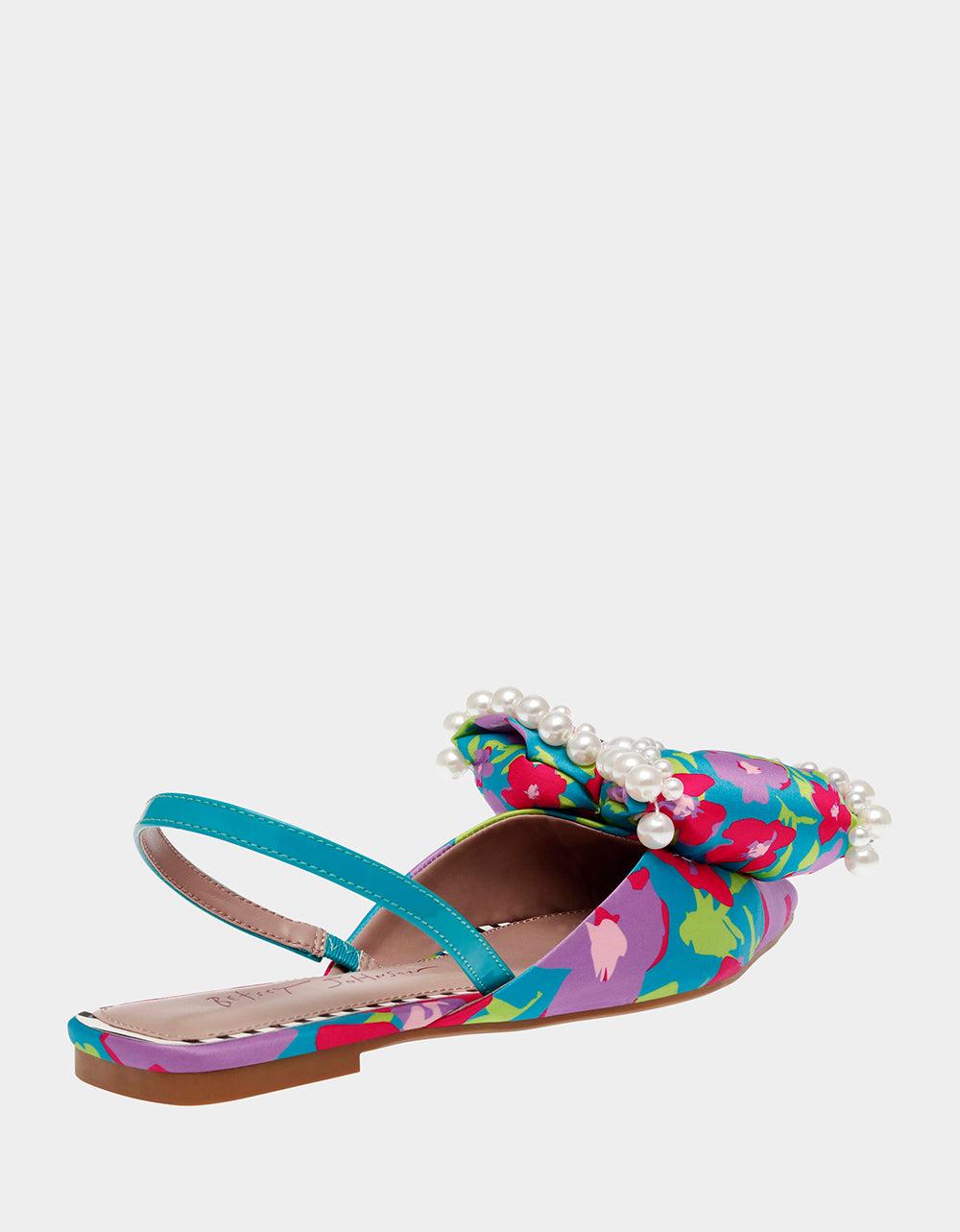 Betsey Johnson Smart Buy | CAMILO TEAL MULTI Floral Slingback Flats