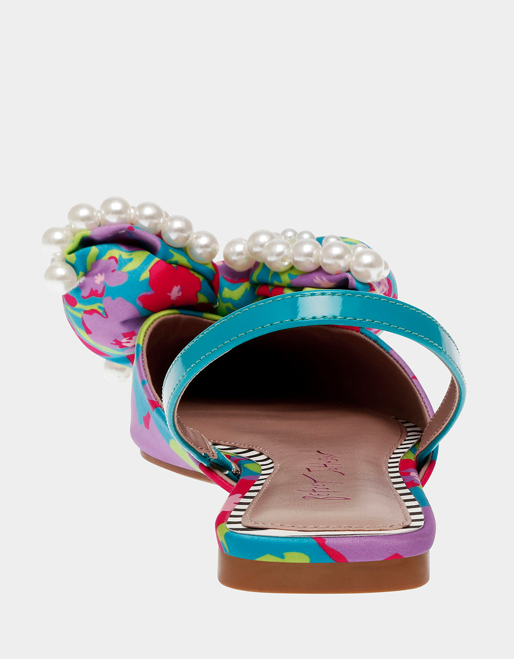 Betsey Johnson Smart Buy | CAMILO TEAL MULTI Floral Slingback Flats