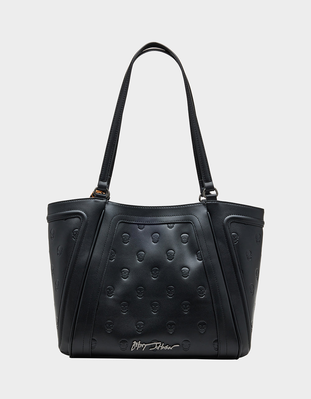 Betsey Johnson New | SKULLICIOUS TOTE WITH SCARF BLACK Women's Black Skull Tote Handbag
