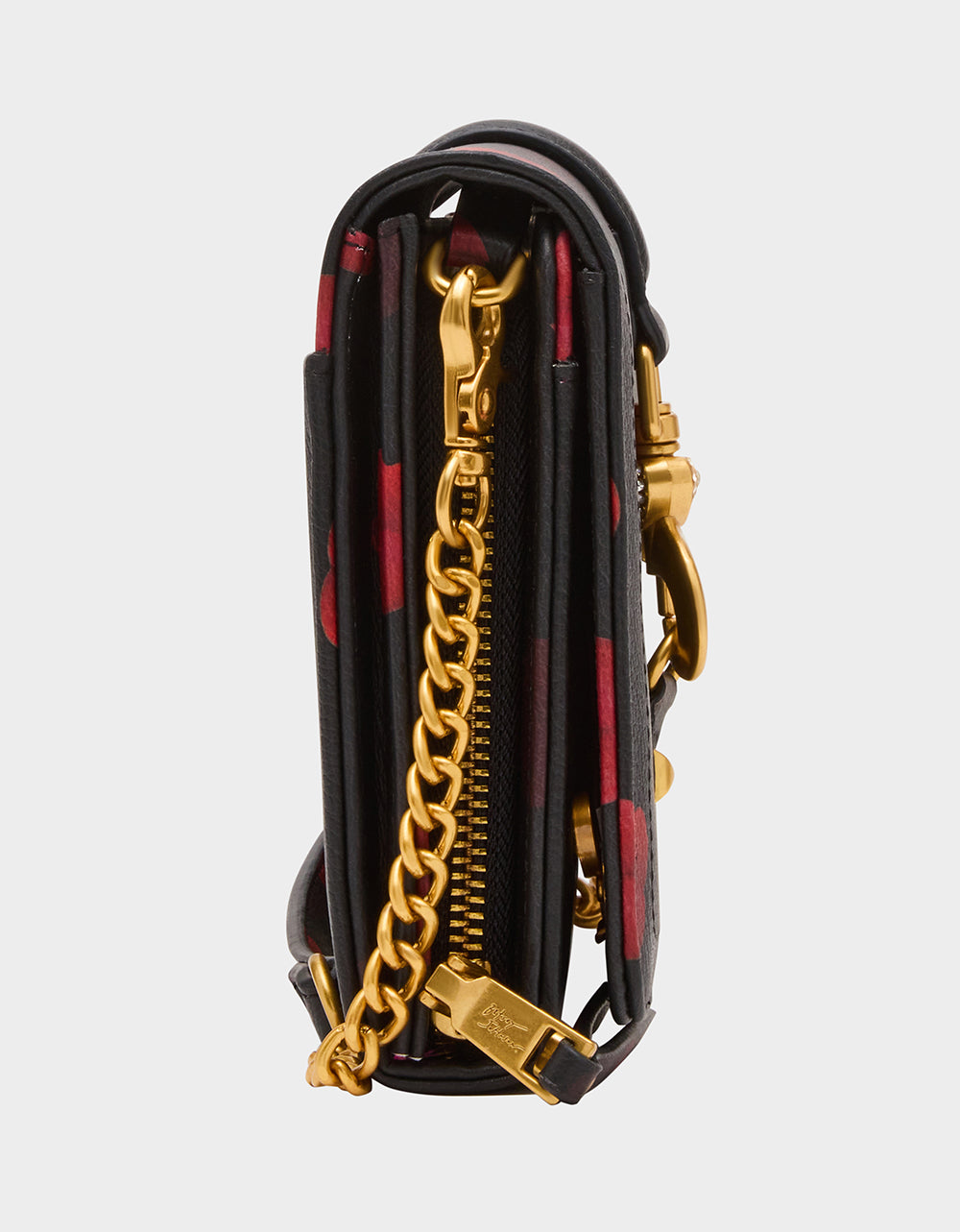 Betsey Johnson Recommended | KISSES WALLET ON CHAIN BLACK/MULTI Women's Valentine's Day Lip Kisses Wallet