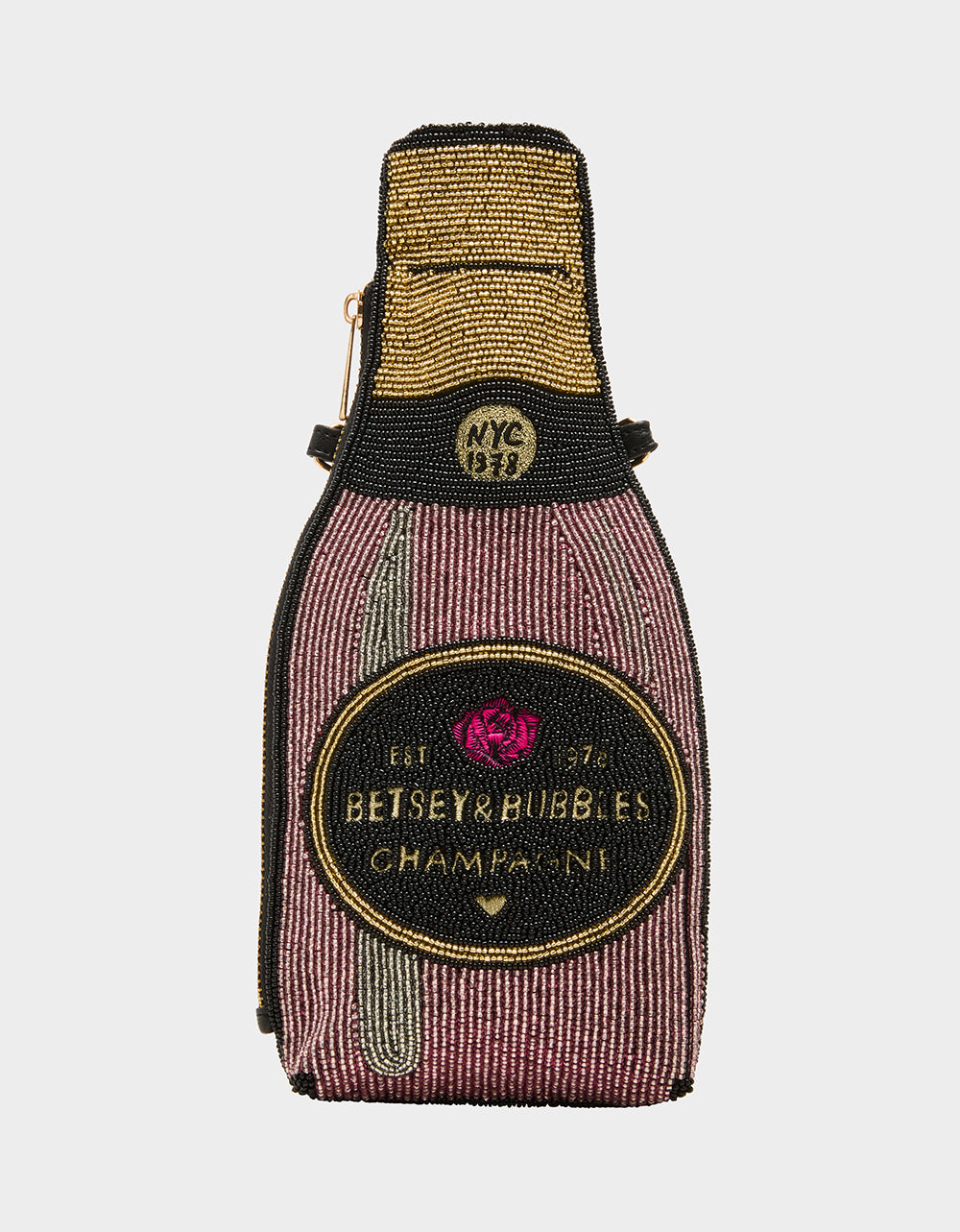 Betsey Johnson Customer Favorite | KITSCH BUBBLES SHOULDER BAG PINK Women's Valentine's Day Champagne Bubble Beaded Shoulder Handbag