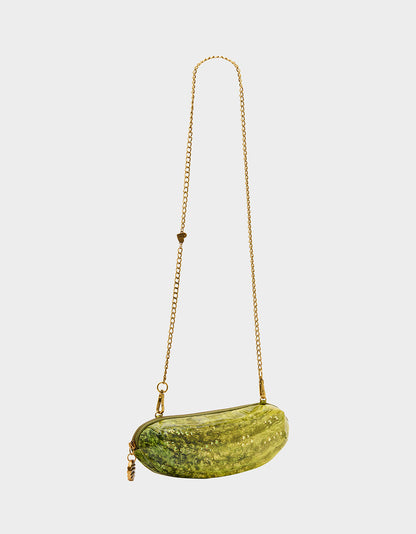 Betsey Johnson Best Seller | A BIG DILL GREEN Women's Kitsch Food Dill Pickle Crossbody Handbag