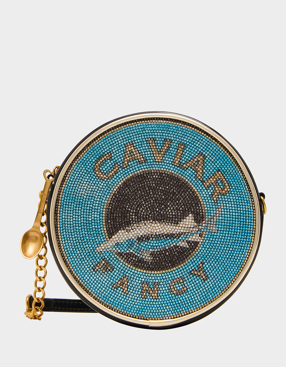 Betsey Johnson Special Offer | KITSCH CAVIAR CROSSBODY BLUE Women's Caviar Rhinestone Crossbody Handbag
