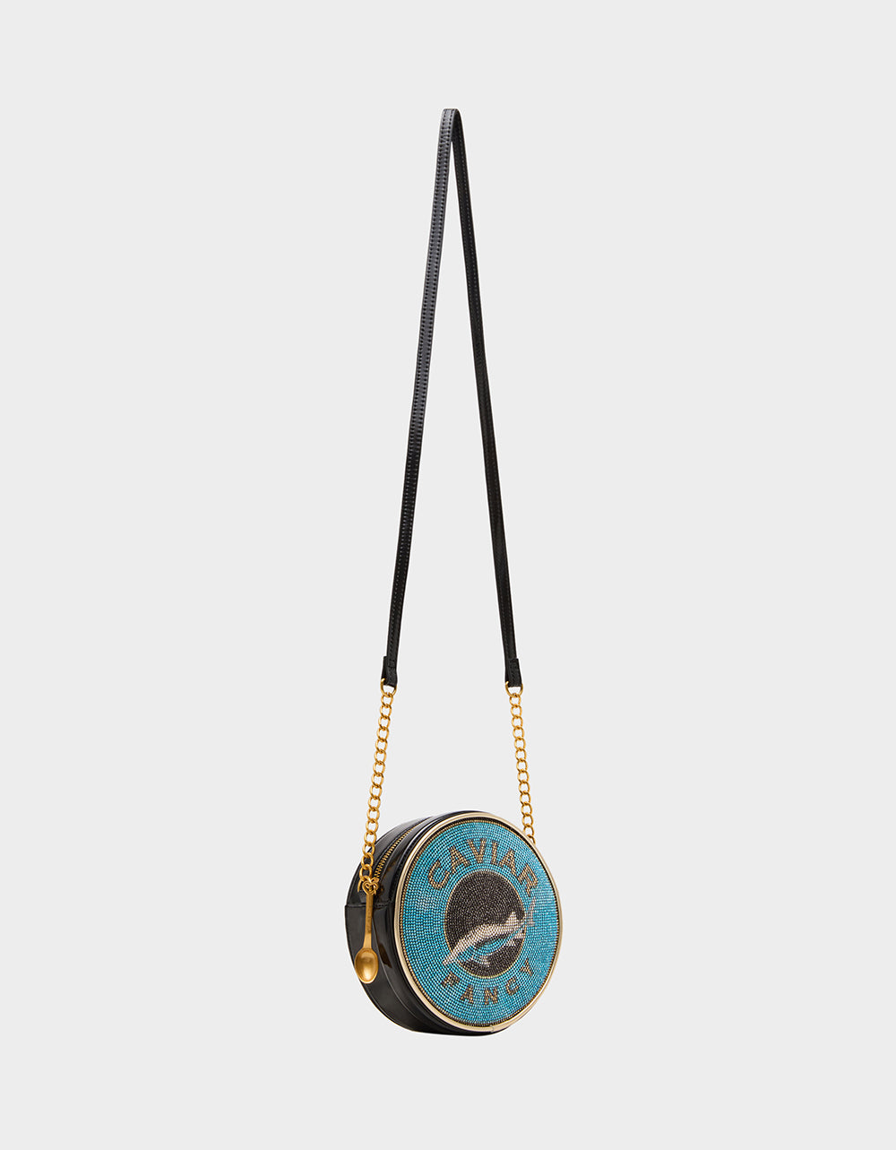 Betsey Johnson Special Offer | KITSCH CAVIAR CROSSBODY BLUE Women's Caviar Rhinestone Crossbody Handbag