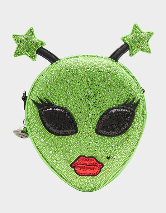 Betsey Johnson Value | KITSCH OUT OF YOUR ORBIT GREEN Women's Alien Kitsch Crossbody Handbag