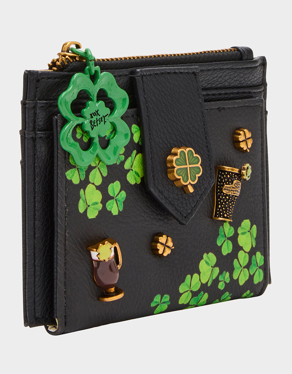Betsey Johnson Value | BLARNEY WALLET BLACK/MULTI Women's St.Patrick's Day Clover Wallet