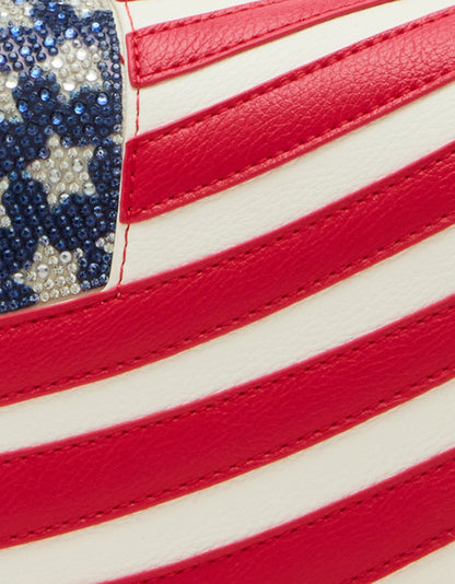 Betsey Johnson New | FREEDOM FLAP CONVERTIBLE BAG MULTI Women's American Flag Handbag