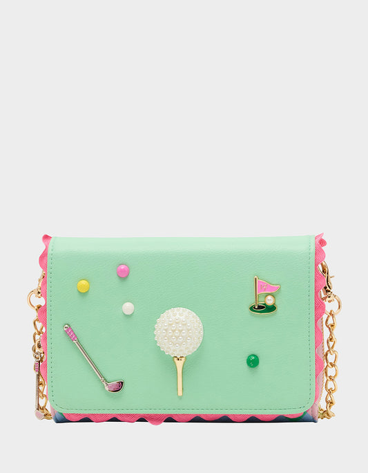 Betsey Johnson Deals | GONE CLUBBING WALLET ON CHAIN MULTI Golf Crossbody Women's Wallet Handbag