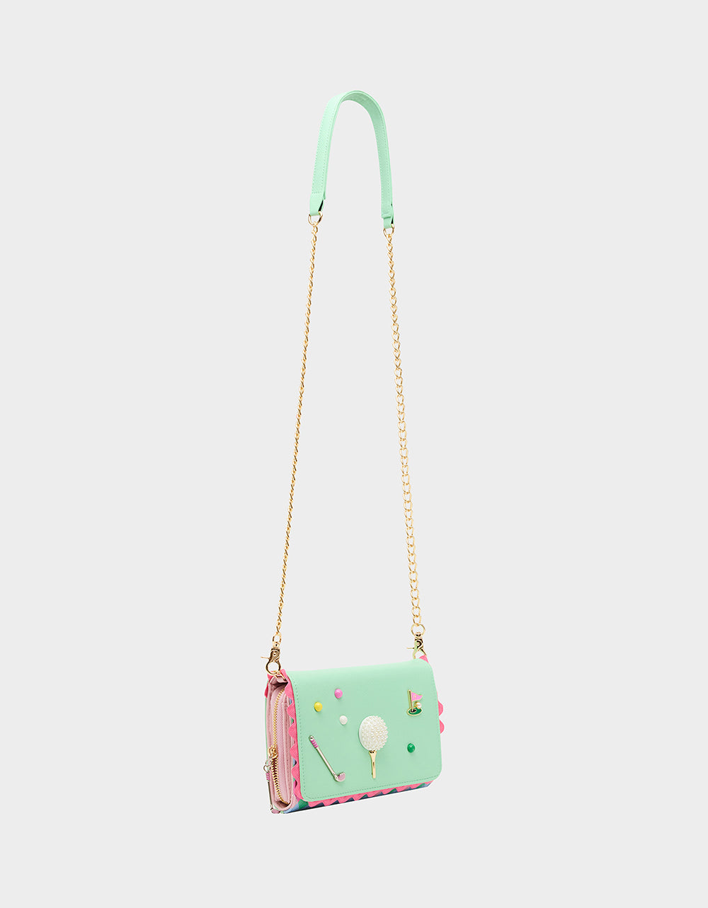 Betsey Johnson Deals | GONE CLUBBING WALLET ON CHAIN MULTI Golf Crossbody Women's Wallet Handbag