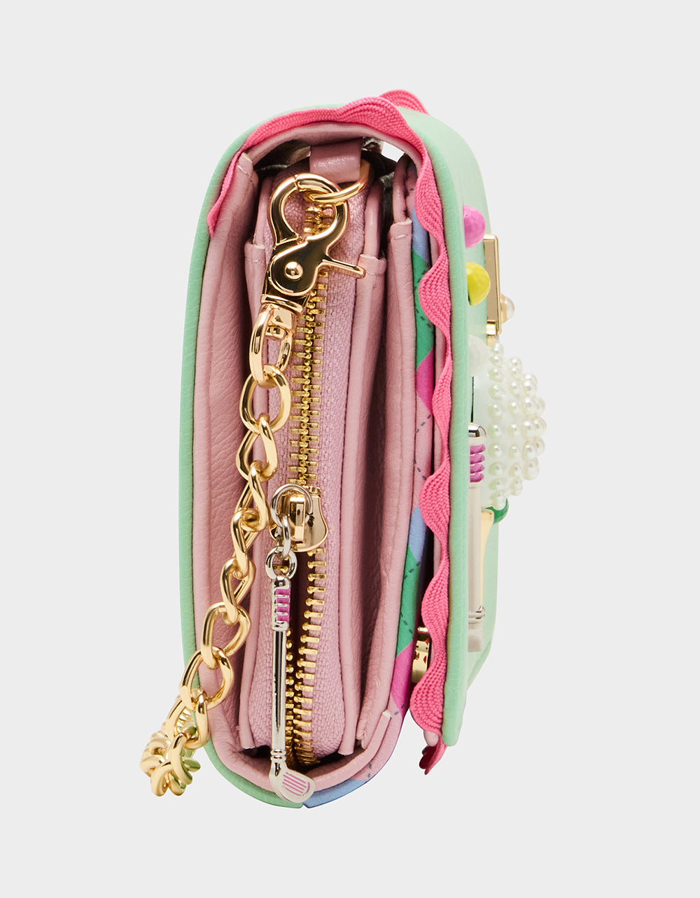 Betsey Johnson Deals | GONE CLUBBING WALLET ON CHAIN MULTI Golf Crossbody Women's Wallet Handbag