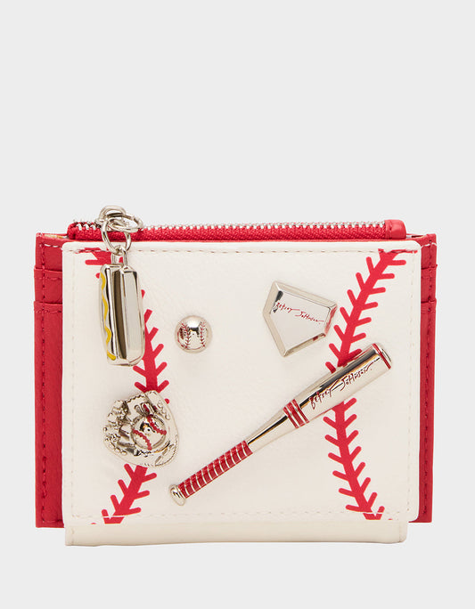 Betsey Johnson Featured | PLAYING THE FIELD WALLET CREAM Bifold Baseball Women's Wallet