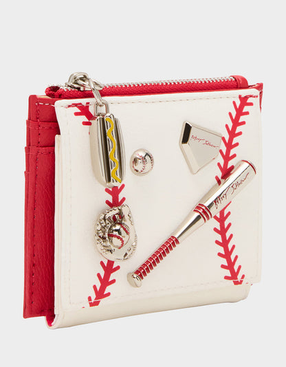 Betsey Johnson Featured | PLAYING THE FIELD WALLET CREAM Bifold Baseball Women's Wallet