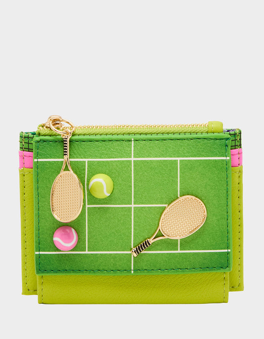 Betsey Johnson New | NET WORTH WALLET GREEN Bifold Tennis Women's Wallet