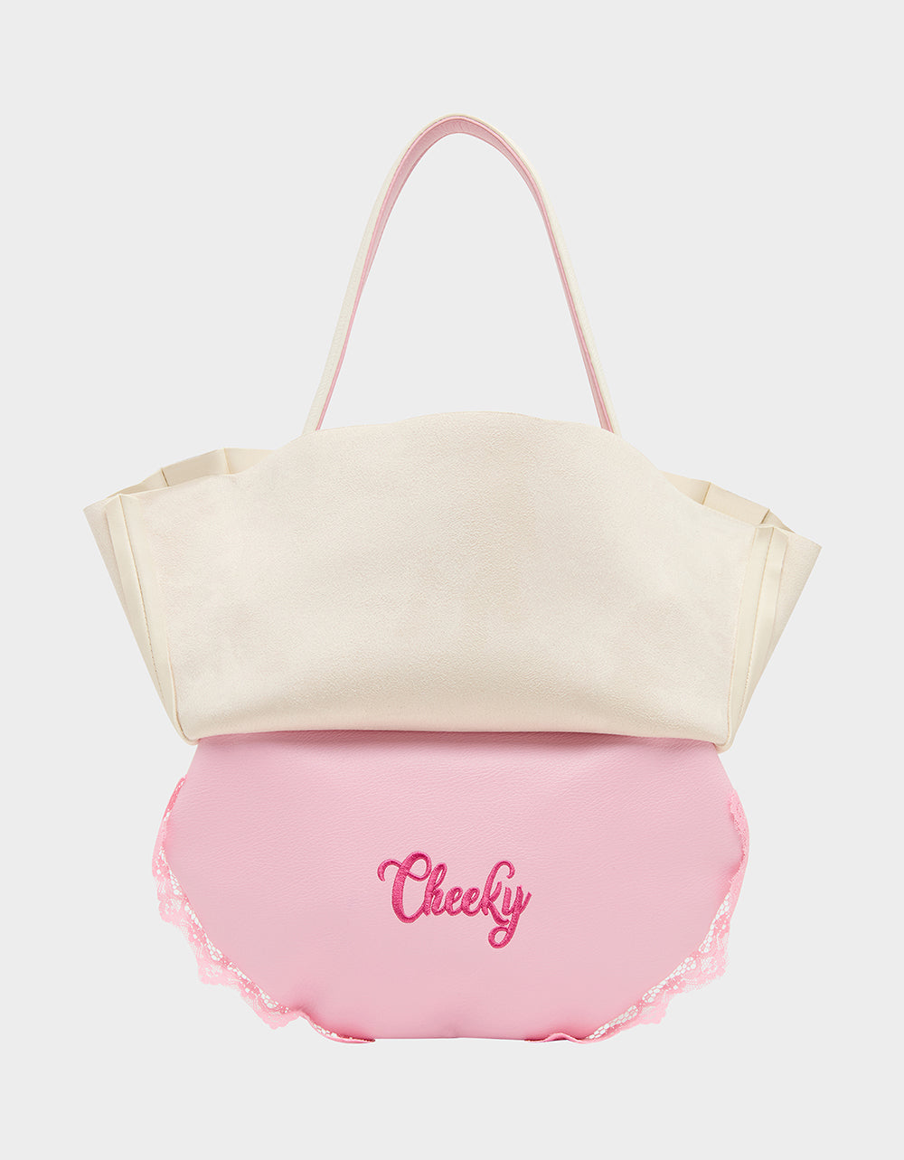 Betsey Johnson Exclusive | I SEE LONDON, I SEE FRANCE CREAM Women's Kitsch Shoulder Bag Ruffles Handbag