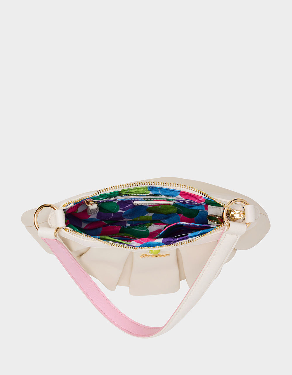 Betsey Johnson Exclusive | I SEE LONDON, I SEE FRANCE CREAM Women's Kitsch Shoulder Bag Ruffles Handbag