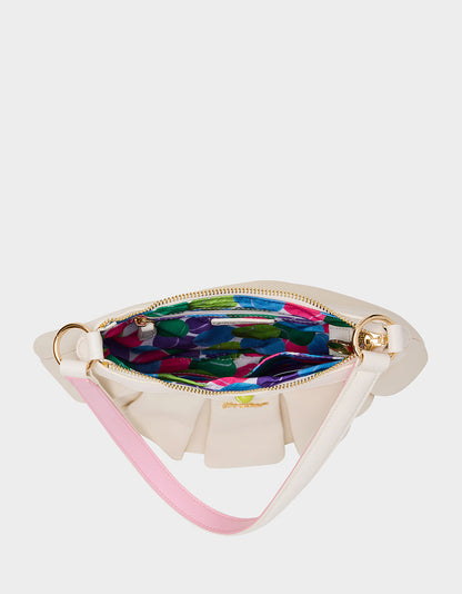 Betsey Johnson Exclusive | I SEE LONDON, I SEE FRANCE CREAM Women's Kitsch Shoulder Bag Ruffles Handbag