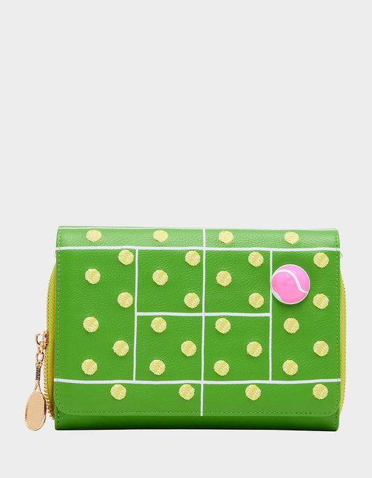 Betsey Johnson New | NET WORTH WALLET ON CHAIN GREEN Women's Tennis Wallet Crossbody Handbag