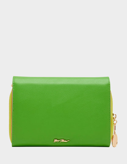 Betsey Johnson New | NET WORTH WALLET ON CHAIN GREEN Women's Tennis Wallet Crossbody Handbag