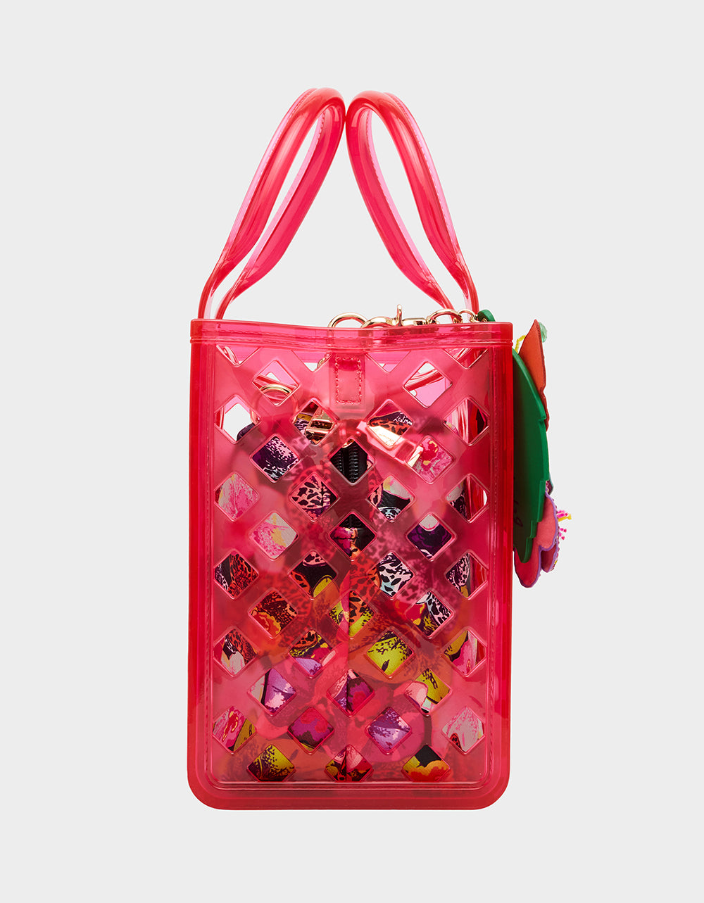 Betsey Johnson Best Seller | JAMMIN CLEAR SATCHEL PINK Women's Tote Crossbody Handbag