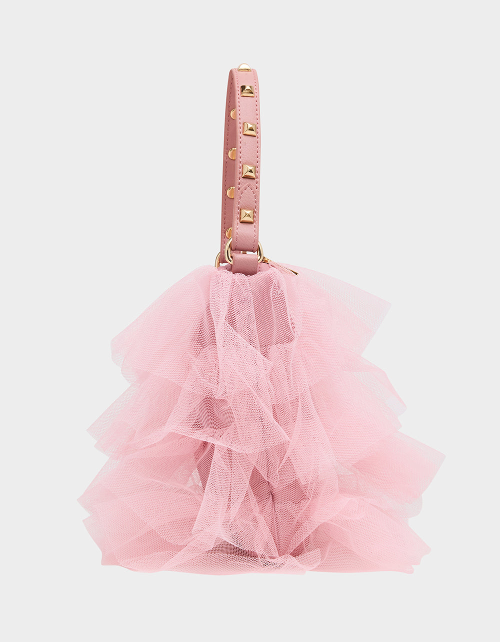 Betsey Johnson Hot Sale | TUTU PRETTY PINK Women's Studded Shoulder Strap Tulle Crossbody Handbag
