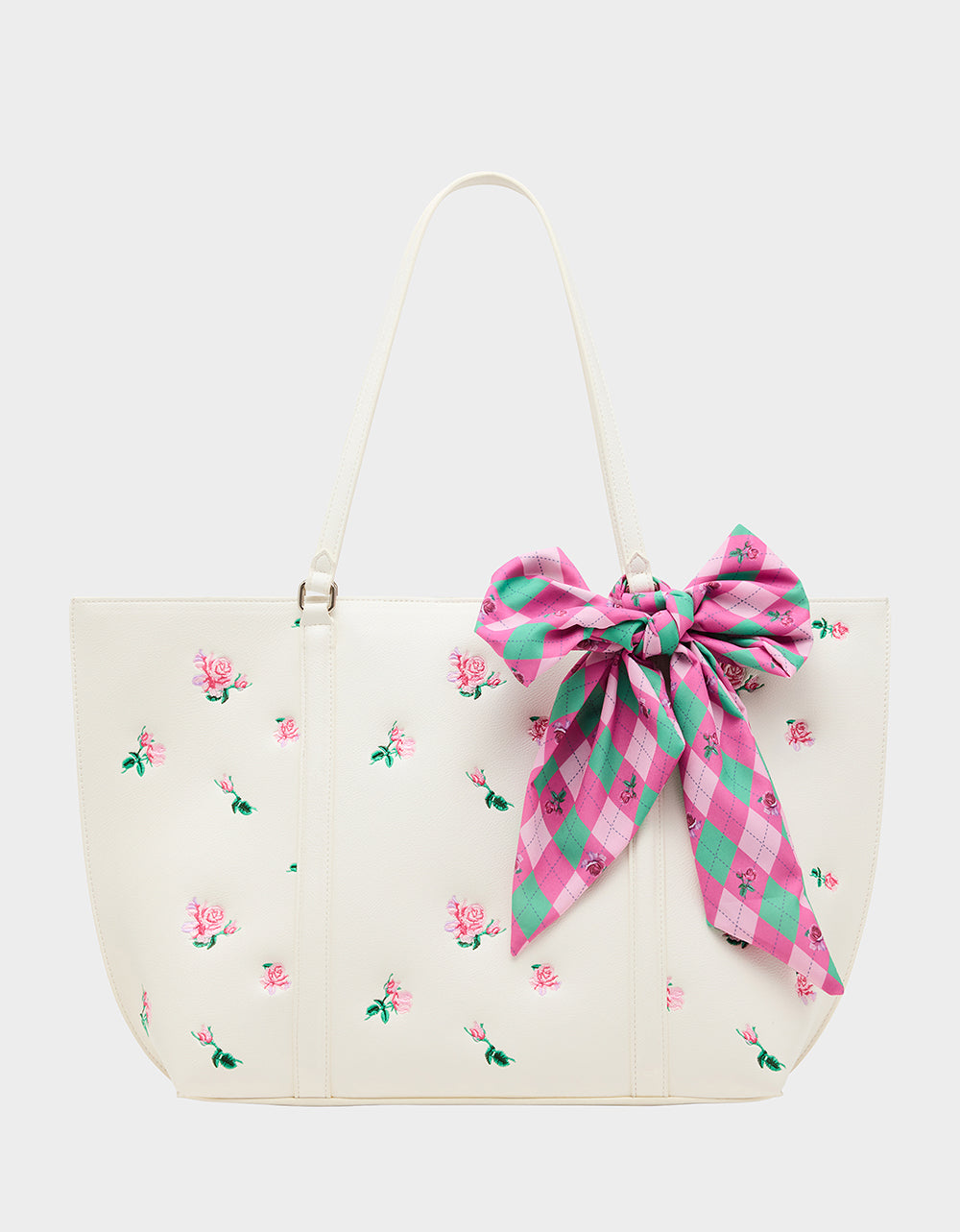 Betsey Johnson Latest | ROSEBUD TOTE CREAM Flowers Bow Women's Tote Handbag