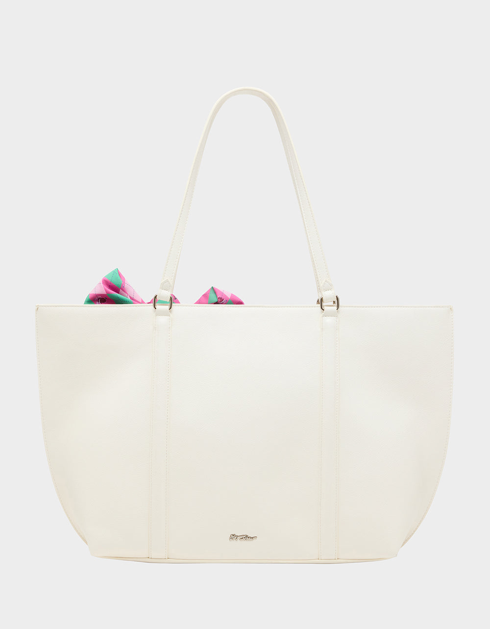 Betsey Johnson Latest | ROSEBUD TOTE CREAM Flowers Bow Women's Tote Handbag