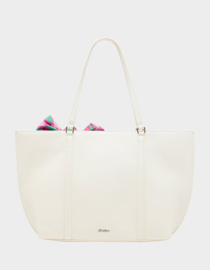 Betsey Johnson Latest | ROSEBUD TOTE CREAM Flowers Bow Women's Tote Handbag