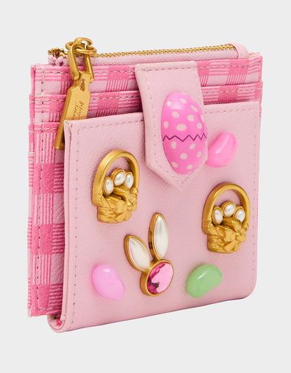 Betsey Johnson Value | A TISKET A TASKET WALLET PINK MULTI Bifold Easter Women's Wallet