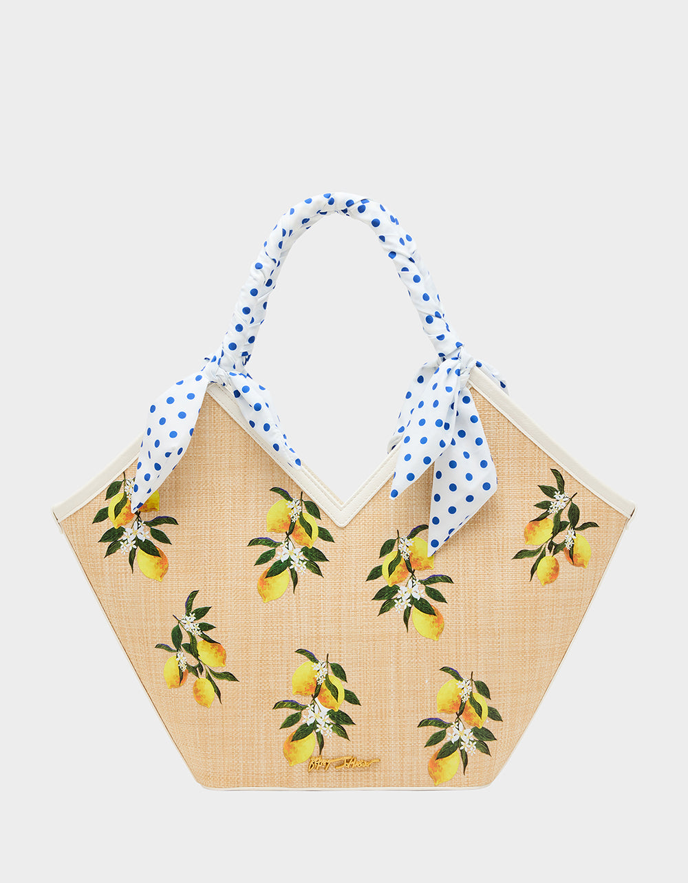 Betsey Johnson Trusted | DON'T BE TARTY TOTE NATURAL Lemon Scarf Women's Tote Handbag