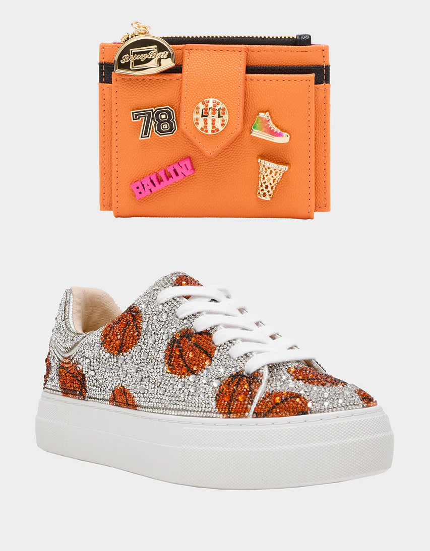 Betsey Johnson Trending | THE SLAM DUNK BUNDLE Women's Rhinestone Basketball Sneaker and Wallet Set