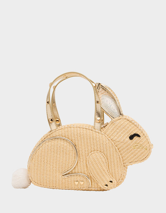 Betsey Johnson Best Seller | HIP-HOP HANDBAG NATURAL Raffia Bunny-Shaped Easter Handbag