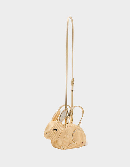 Betsey Johnson Best Seller | HIP-HOP HANDBAG NATURAL Raffia Bunny-Shaped Easter Handbag