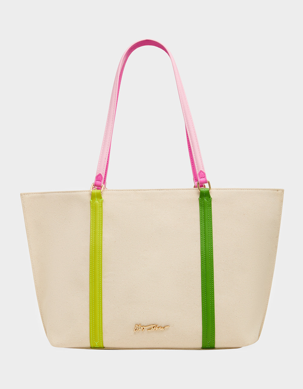 Betsey Johnson Discount | MISS MATCH TOTE NATURAL MULTI Natural Canvas Tennis Tote Sith Scarf