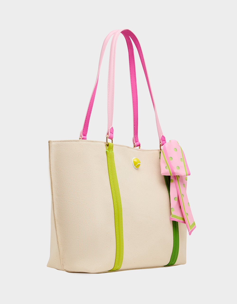 Betsey Johnson Discount | MISS MATCH TOTE NATURAL MULTI Natural Canvas Tennis Tote Sith Scarf