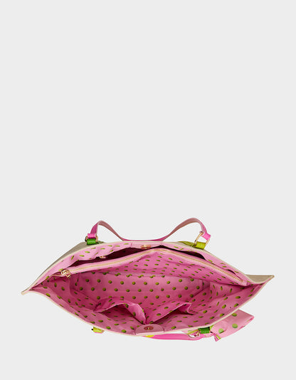 Betsey Johnson Discount | MISS MATCH TOTE NATURAL MULTI Natural Canvas Tennis Tote Sith Scarf