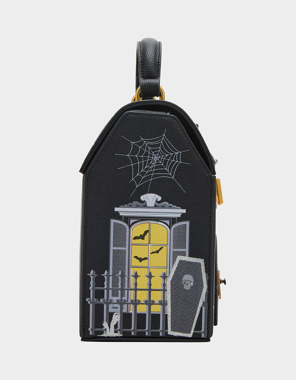 Betsey Johnson Signature | FOREVER HOME BLACK MULTI Women's Halloween-Themed Haunted House Crossbody Handbag