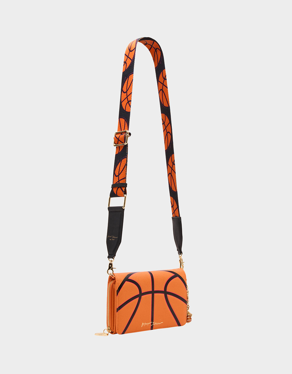 Betsey Johnson Premium | GAME TIME WALLET ON CHAIN ORANGE Women's Basketball Wallet on Chain With Charms